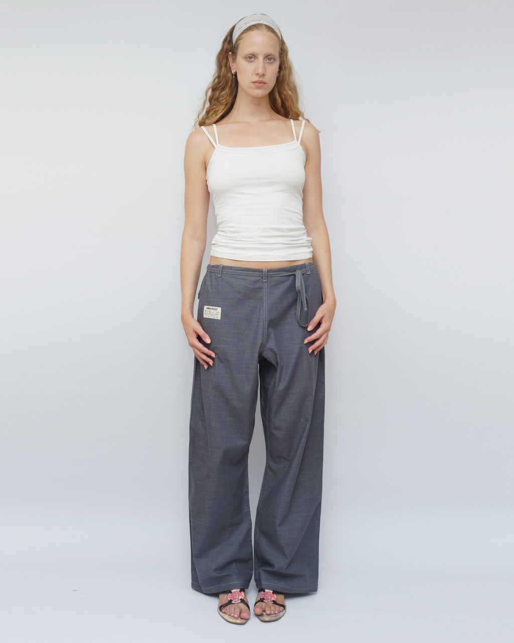 JOU Cut Unisex Denim Blue with white stitching