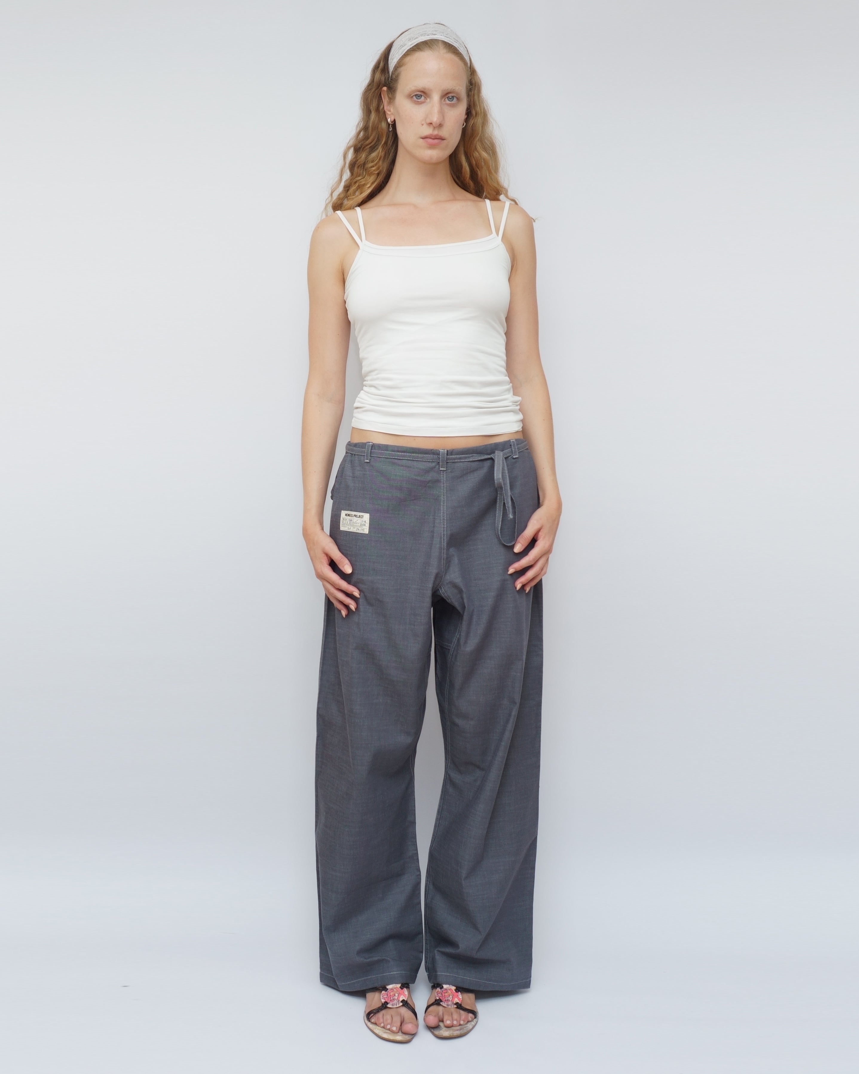 JOU Cut Unisex Denim Blue with white stitching