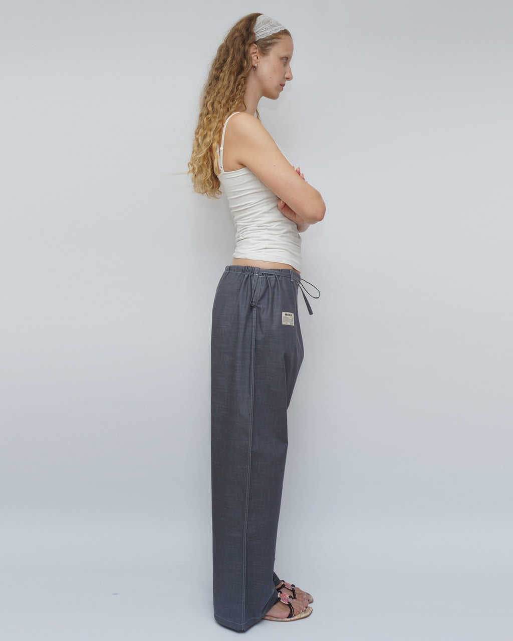 JOU Cut Unisex Denim Blue with white stitching