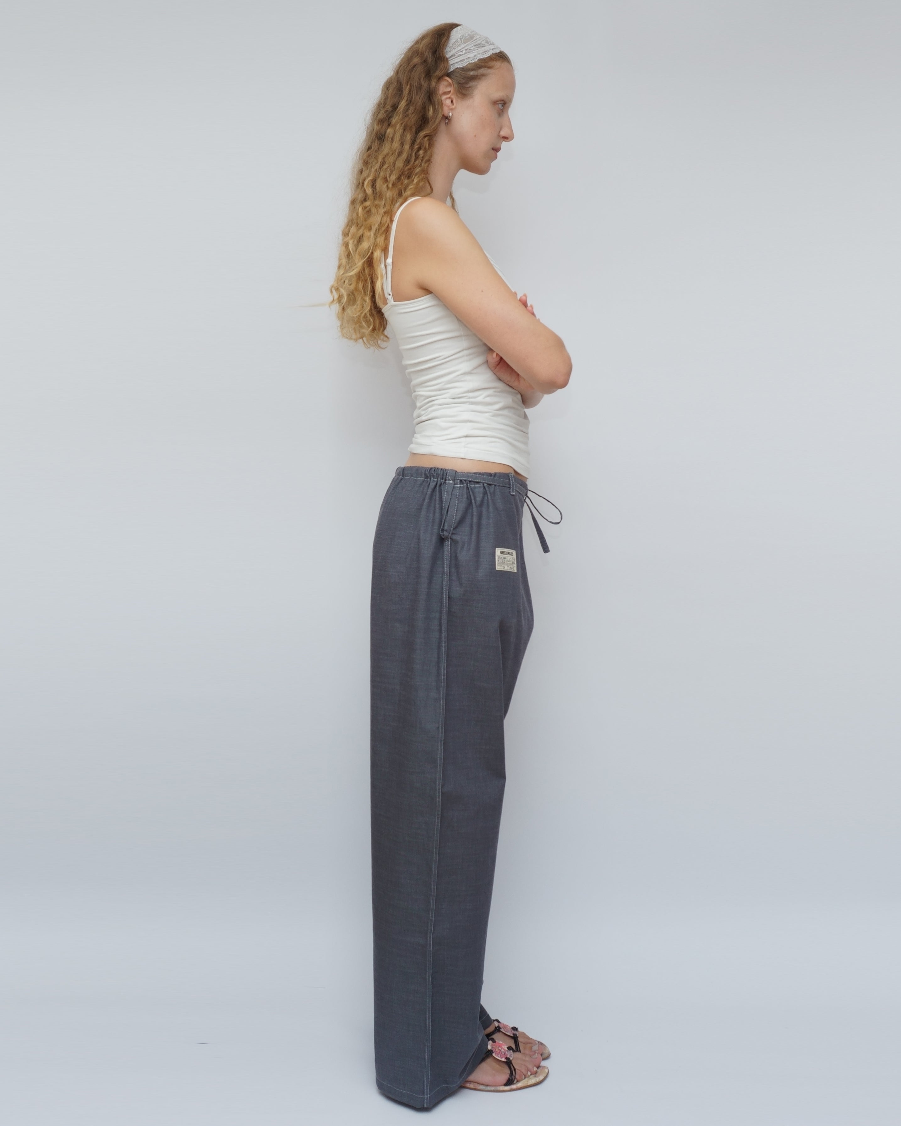 JOU Cut Unisex Denim Blue with white stitching