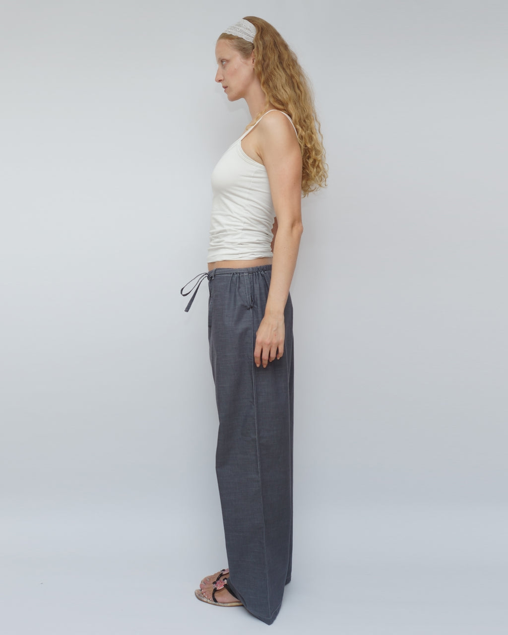 JOU Cut Unisex Denim Blue with white stitching