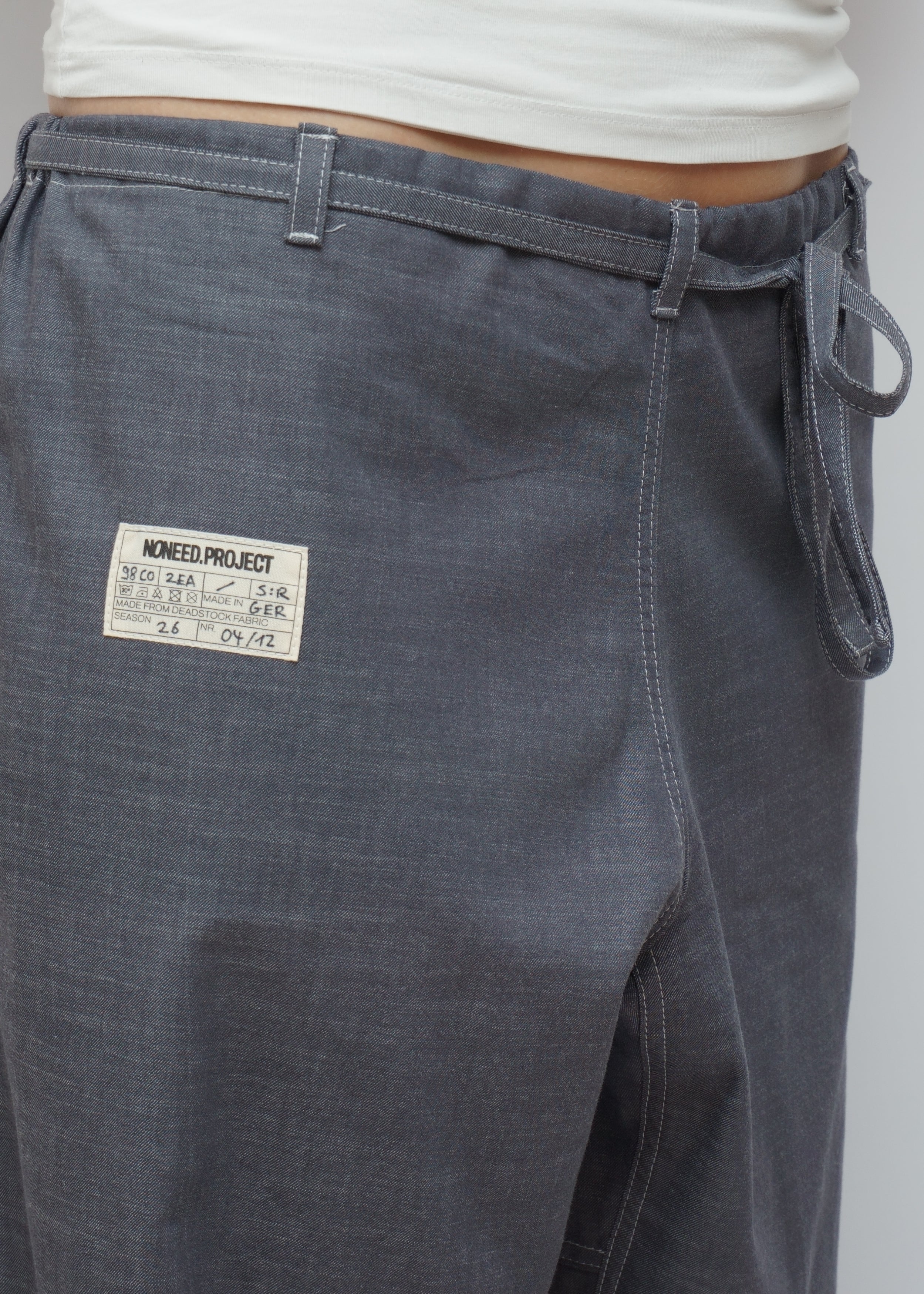 JOU Cut Unisex Denim Blue with white stitching